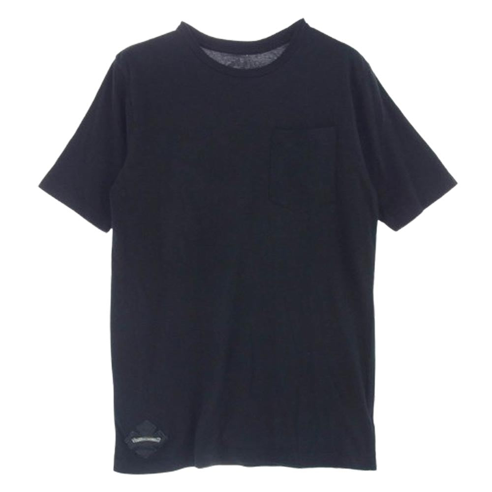 CHROME HEARTS クロムハーツ（原本無） 国内正規品 CHプラス レザーパッチ スクロールラベル ポケット付き 半袖 Tシャツ ブラック系 S【中古】