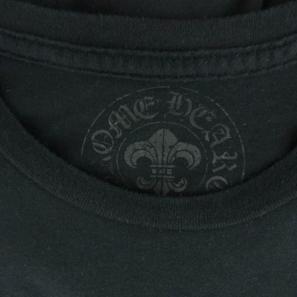 CHROME HEARTS クロムハーツ（原本無） 国内正規品 CHプラス レザーパッチ スクロールラベル ポケット付き 半袖 Tシャツ ブラック系 S【中古】