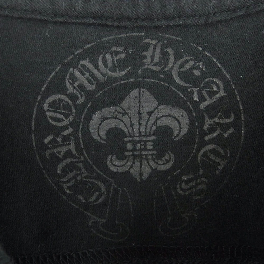 CHROME HEARTS クロムハーツ（原本無） 国内正規品 CHプラス レザーパッチ スクロールラベル ポケット付き 半袖 Tシャツ ブラック系 S【中古】
