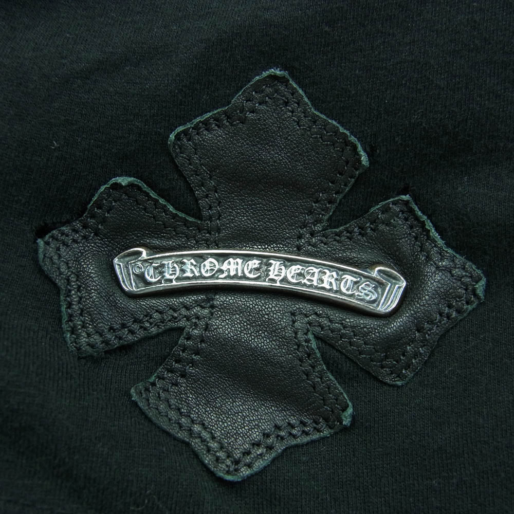 CHROME HEARTS クロムハーツ（原本無） 国内正規品 CHプラス レザーパッチ スクロールラベル ポケット付き 半袖 Tシャツ ブラック系 S【中古】