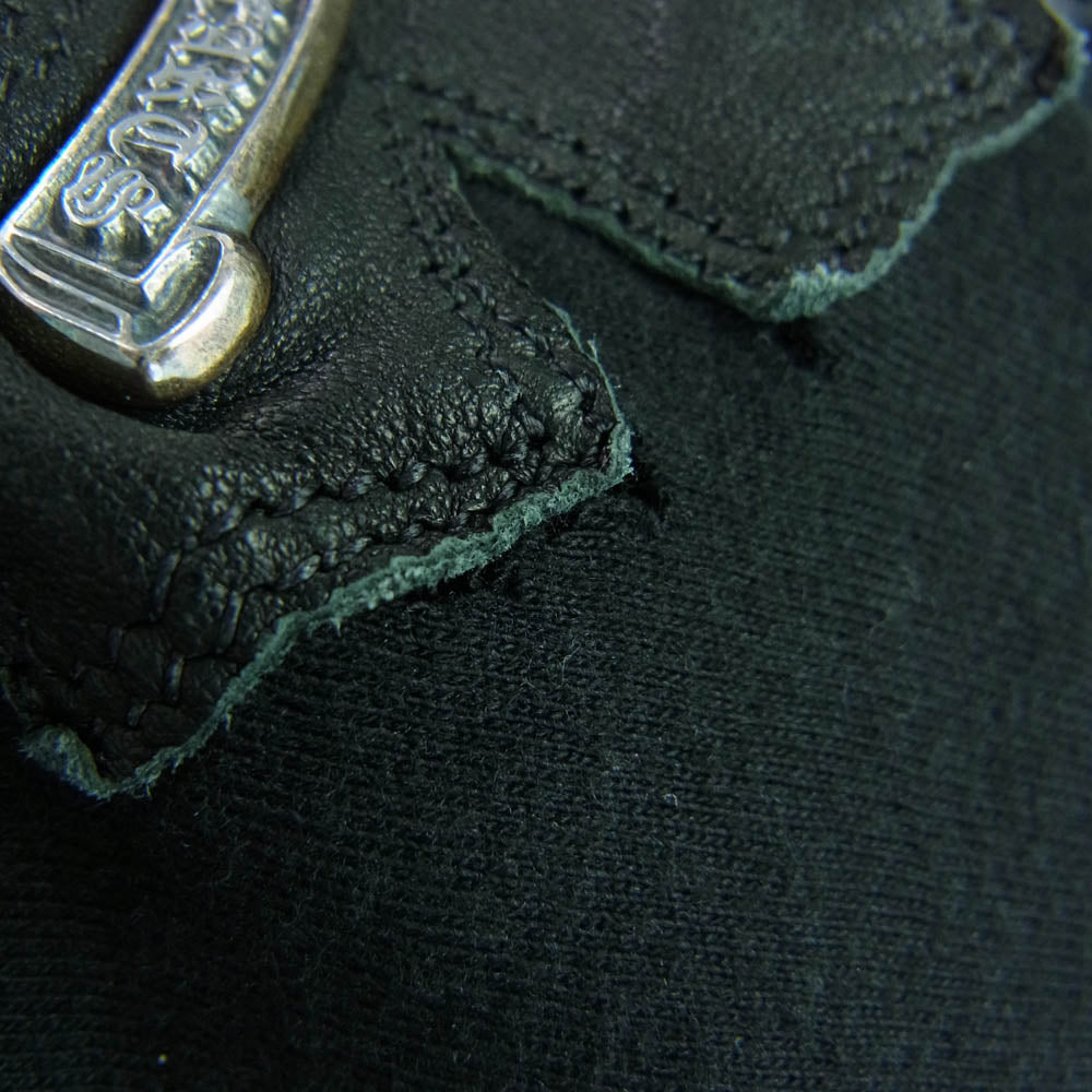 CHROME HEARTS クロムハーツ（原本無） 国内正規品 CHプラス レザーパッチ スクロールラベル ポケット付き 半袖 Tシャツ ブラック系 S【中古】