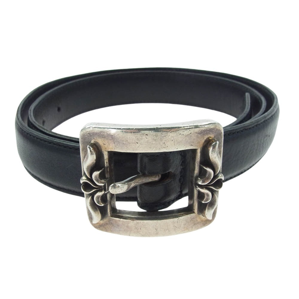 CHROME HEARTS クロムハーツ（原本無） OTJ 1.0inch 1インチ レザー ベルト 32inch ブラック系 32【中古】