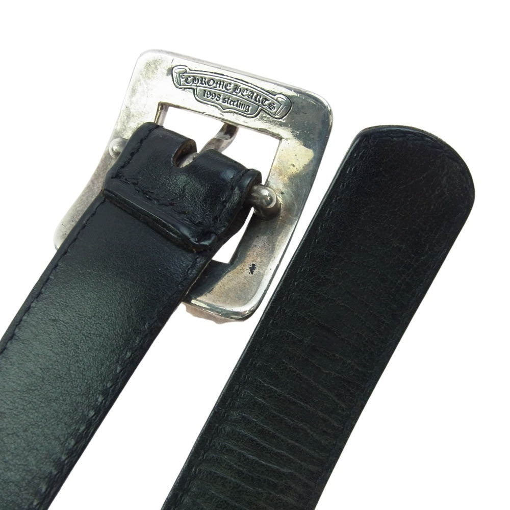 CHROME HEARTS クロムハーツ（原本無） OTJ 1.0inch 1インチ レザー ベルト 32inch ブラック系 32【中古】