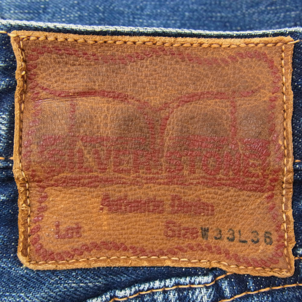 シルバーストーン ボタンフライ セルビッチ デニムパンツ レザ―パッチ インディゴブルー系 33【中古】