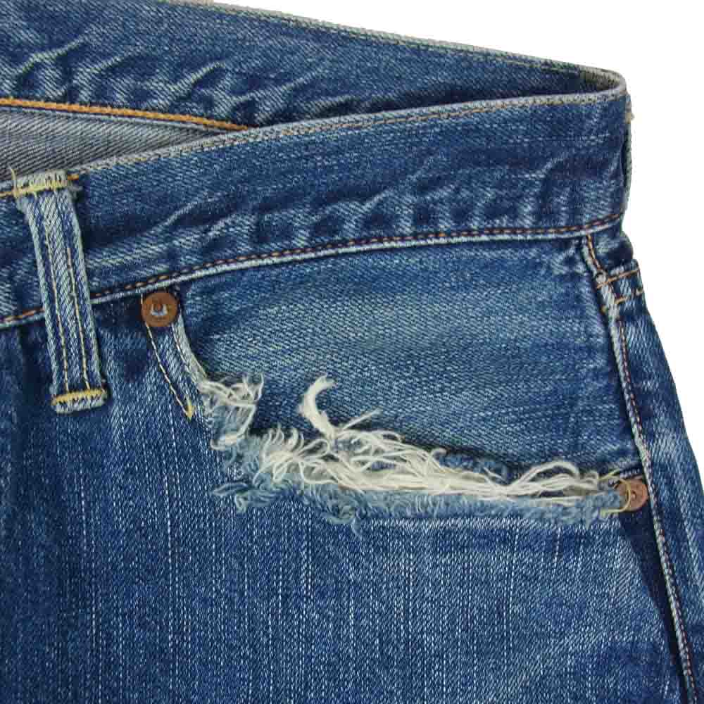 シルバーストーン ボタンフライ セルビッチ デニムパンツ レザ―パッチ インディゴブルー系 33【中古】