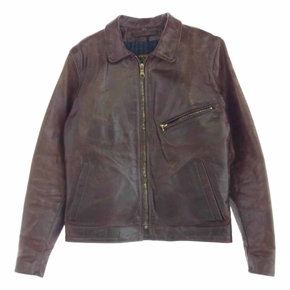 VANSON バンソン 54150B ENF SINGLE RIDERS JACKET HORSE HIDE エンフィールド ホースハイド シングル レザー ジャケット ブラウン系 38【中古】