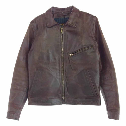 VANSON バンソン 54150B ENF SINGLE RIDERS JACKET HORSE HIDE エンフィールド ホースハイド シングル レザー ジャケット ブラウン系 38【中古】