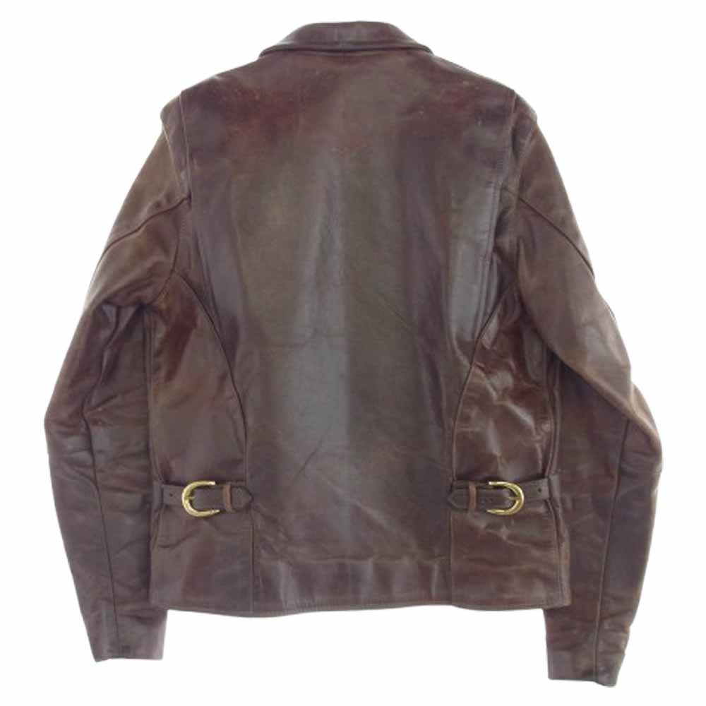 VANSON バンソン 54150B ENF SINGLE RIDERS JACKET HORSE HIDE エンフィールド ホースハイド シングル レザー ジャケット ブラウン系 38【中古】