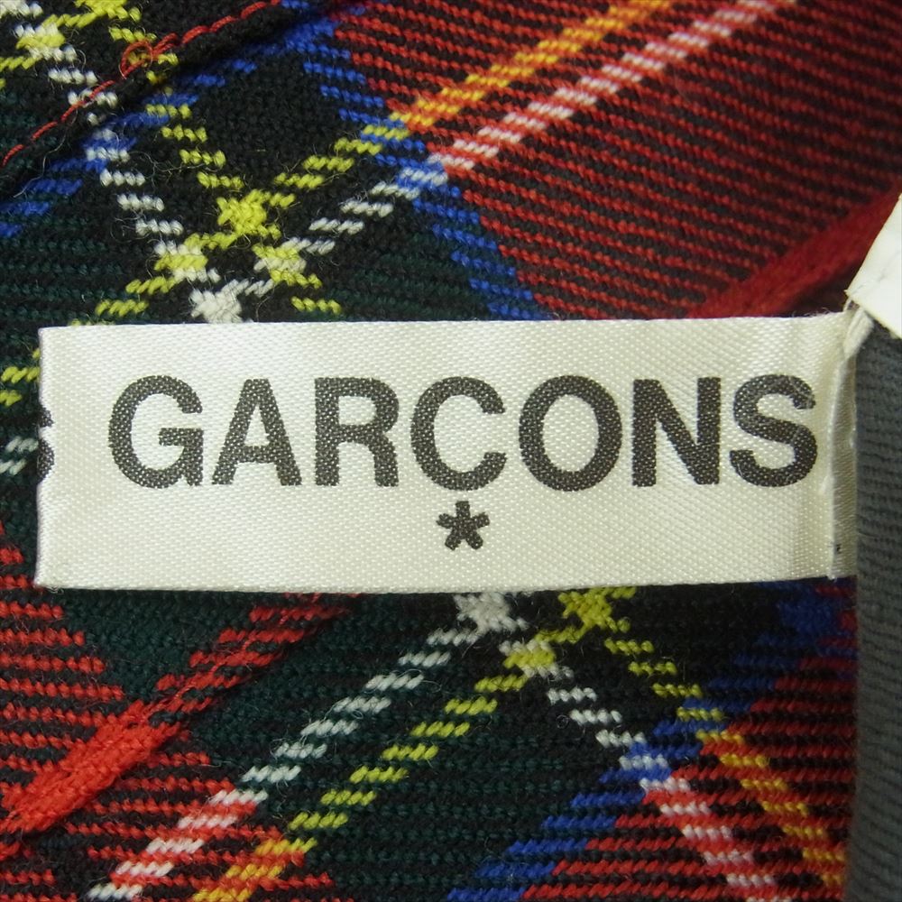 COMME des GARCONS コムデギャルソン 本ライン 00AW アーカイブ GS-040730 カラーストーンスタッズ タータンチェック プリーツ ラップ スカート レッド系 サイズ表記なし【中古】
