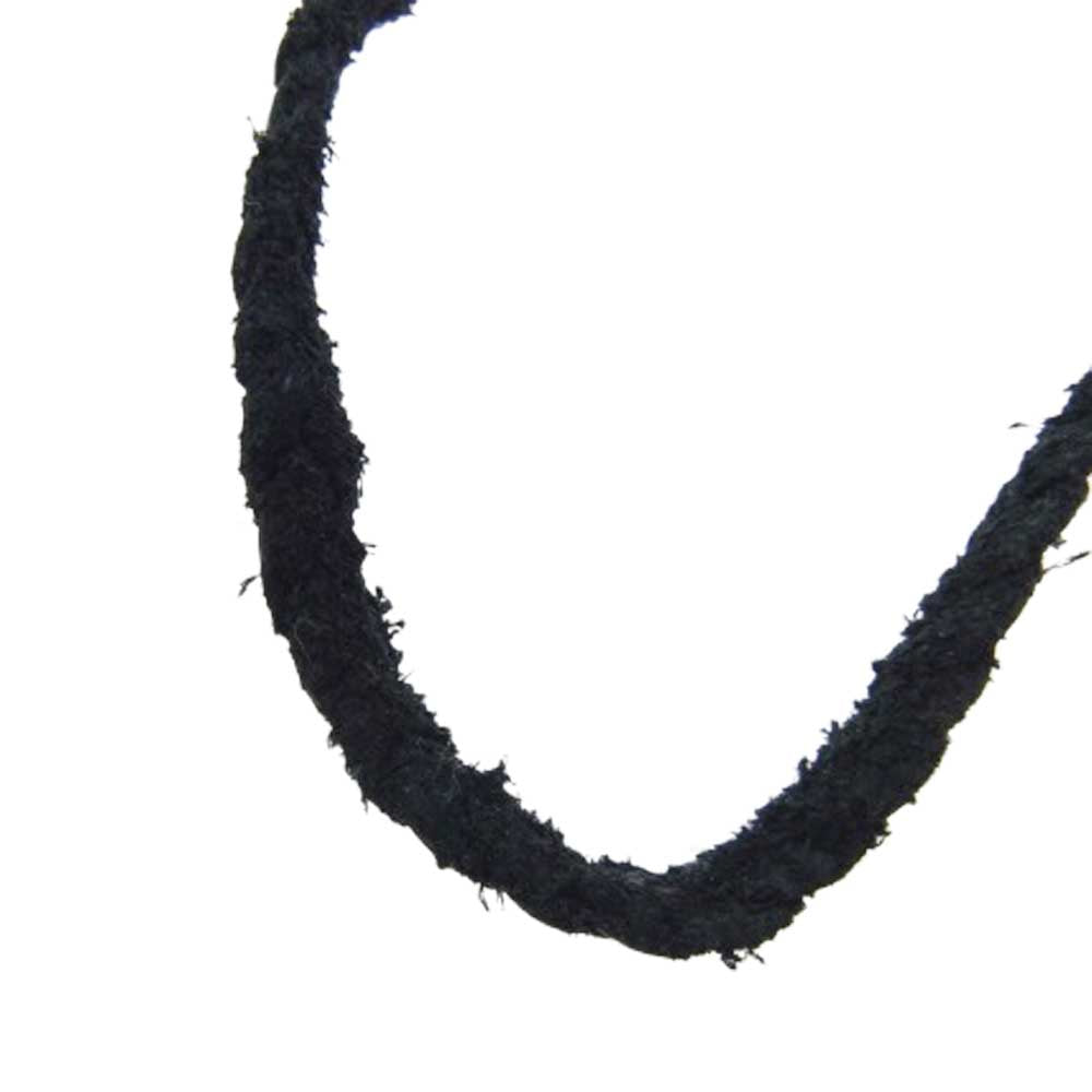 CHROME HEARTS クロムハーツ（原本無） OLD LEATHER BRAID オールド スクロール レザーブレード シルバー ネックレス ブラック系【中古】