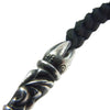 CHROME HEARTS クロムハーツ（原本無） OLD LEATHER BRAID オールド スクロール レザーブレード シルバー ネックレス ブラック系【中古】