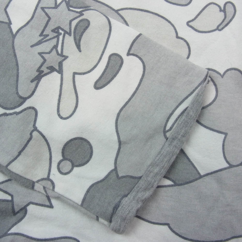 A BATHING APE アベイシングエイプ スワロフスキーカモ リバーシブル Tシャツ グレー系 XS【中古】