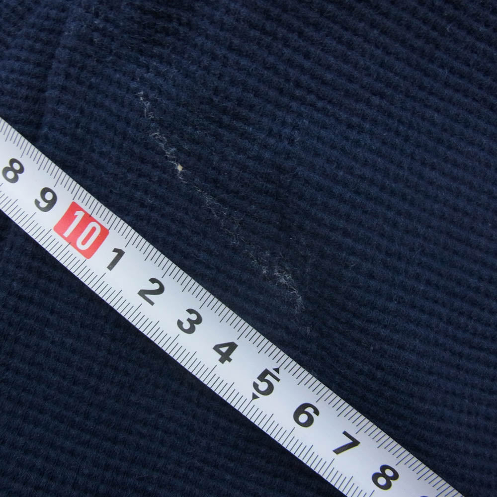 A BATHING APE アベイシングエイプ ONE POINT ワンポイント ロゴ サーマル 長袖 Tシャツ ネイビー系 M【中古】