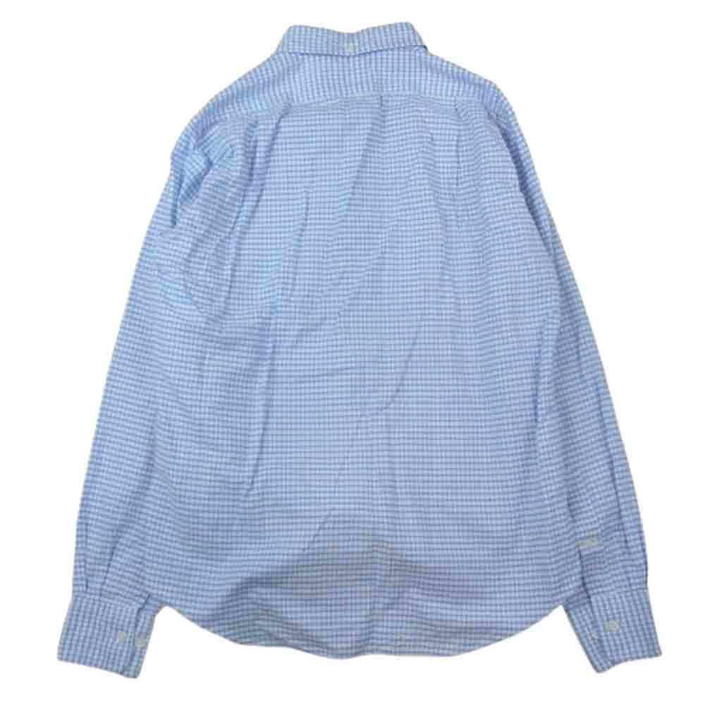 A BATHING APE アベイシングエイプ ONE POINT ボタンダウン ギンガム チェック ブルー系 M【中古】
