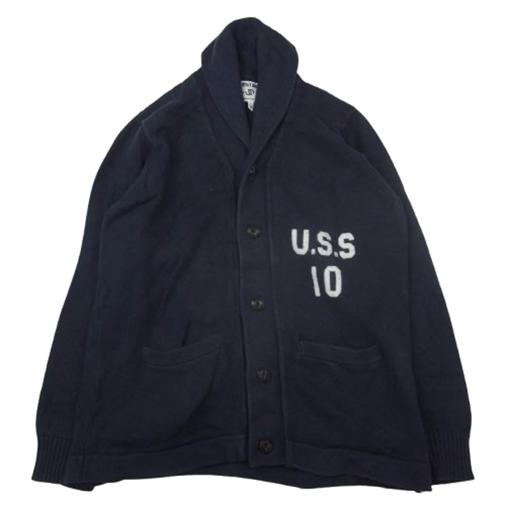A BATHING APE アベイシングエイプ URSUS BAPE ロゴ ブルゾン カーディガン ネイビー系 M【中古】