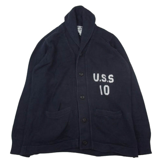 A BATHING APE アベイシングエイプ URSUS BAPE ロゴ ブルゾン カーディガン ネイビー系 M【中古】