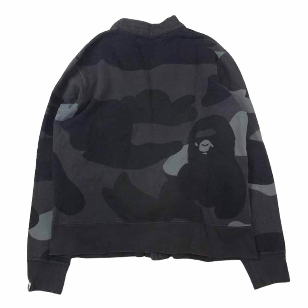 A BATHING APE アベイシングエイプ Cotton Camo Cardigan コットン カモ カーディガン グレー系 M【中古】