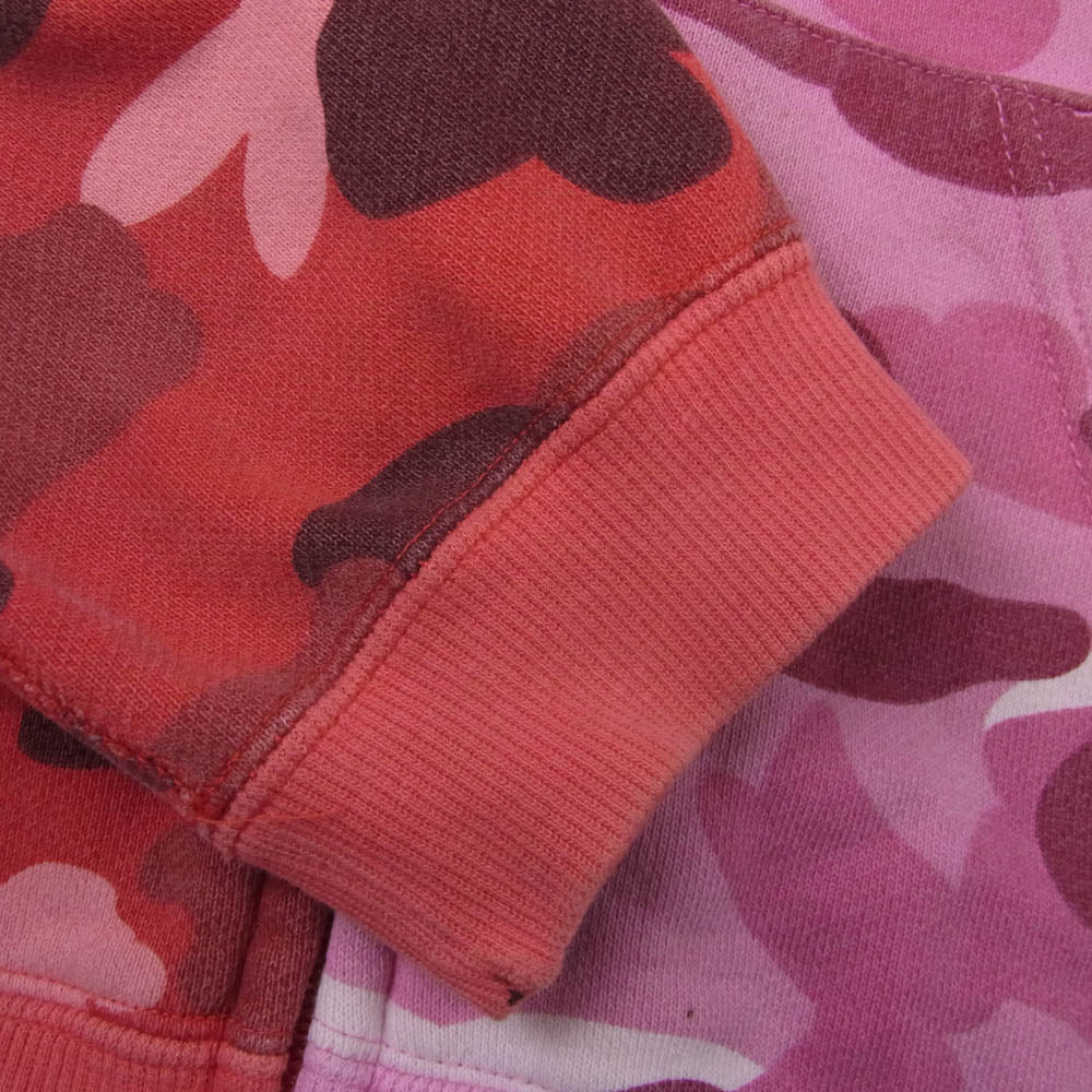 A BATHING APE アベイシングエイプ キッズ BAPE ロゴ カモ ジップ パーカー ピンク系 130【中古】 A BATHING APE アベイシングエイプ キッズ BAPE ロゴ カモ ジップ