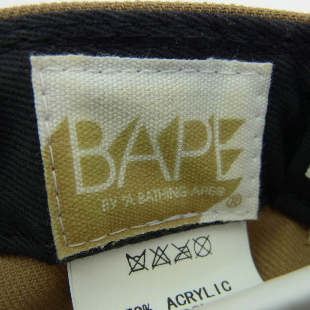 A BATHING APE アベイシングエイプ × NEW ERA ニューエラ B KOGO ロゴ キャップ ブラウン系 57.7cm【中古】