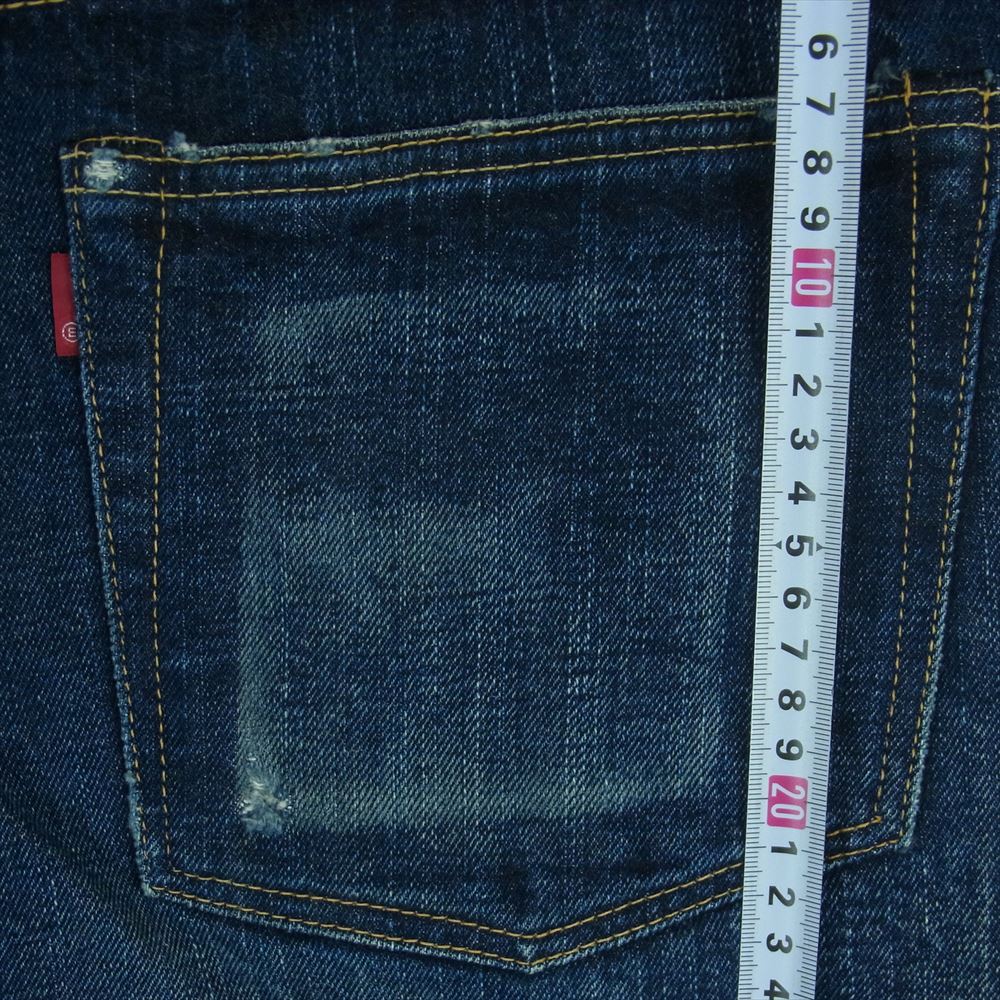 エターナル Lot801 加工 ボタンフライ セルビッチ デニム パンツ ジーンズ インディゴブルー系 36【中古】