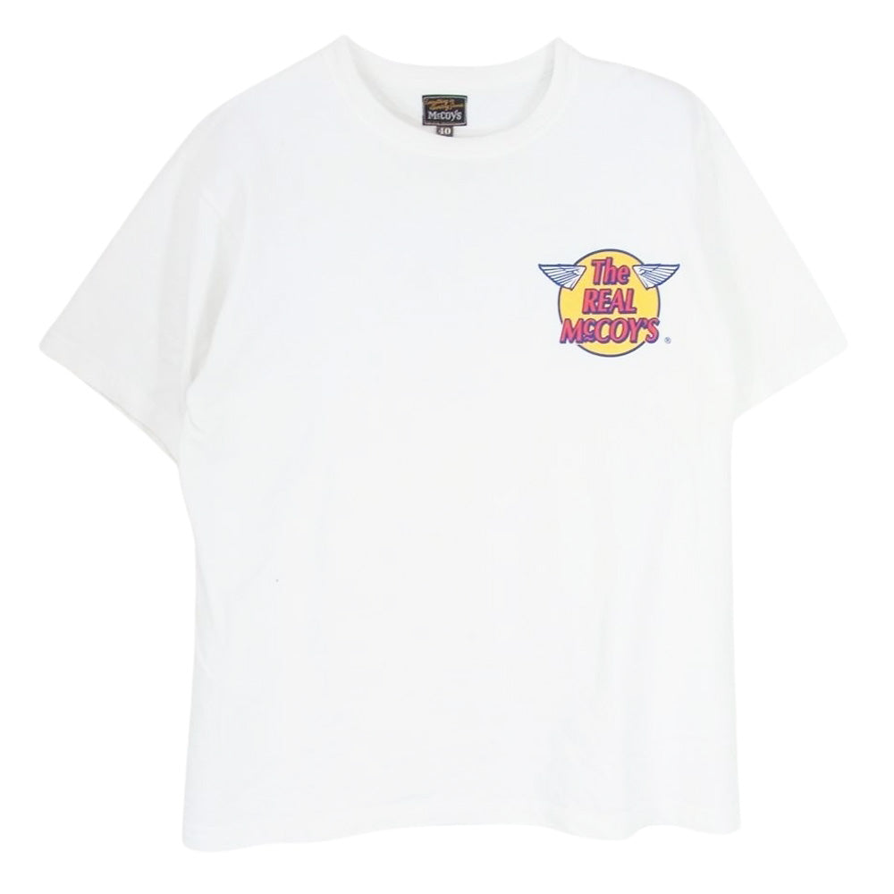 The REAL McCOY'S ザリアルマッコイズ LOGO TEE S/S ロゴ プリント Tシャツ ホワイト系 40【中古】