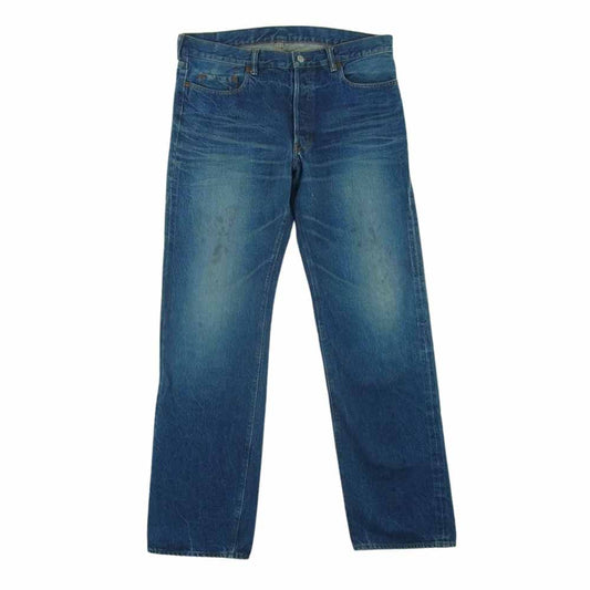 WAREHOUSE ウエアハウス Lot27002 DUBBLE WORKS ダブルワークス 12oz ワイド ストレート ジーンズ デニム パンツ インディゴブルー系 34【中古】