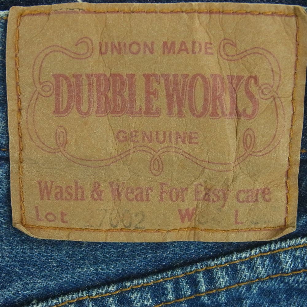 WAREHOUSE ウエアハウス Lot27002 DUBBLE WORKS ダブルワークス 12oz ワイド ストレート ジーンズ デニム パンツ インディゴブルー系 34【中古】