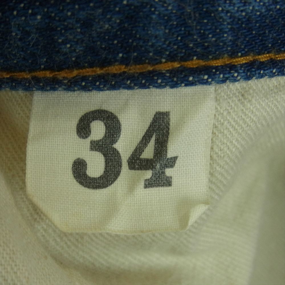 WAREHOUSE ウエアハウス Lot27002 DUBBLE WORKS ダブルワークス 12oz ワイド ストレート ジーンズ デニム パンツ インディゴブルー系 34【中古】