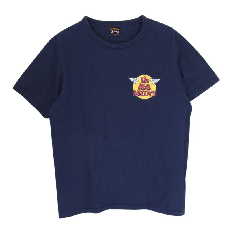 The REAL McCOY'S ザリアルマッコイズ LOGO TEE S/S ロゴ プリント Tシャツ ネイビー系 38【中古】