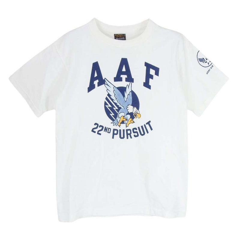 The REAL McCOY'S ザリアルマッコイズ MILITARY TEE AAF 22ND PURSUIT ミリタリー Tシャツ ホワイト系 38【中古】