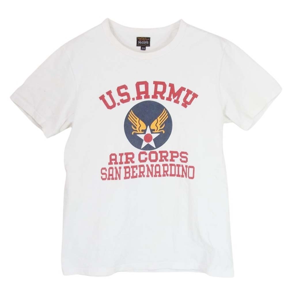 The REAL McCOY'S ザリアルマッコイズ MILITARY TEE U.S.ARMY AIR CORPS SAN BERNARDINO ミリタリー Tシャツ ホワイト系 38【中古】