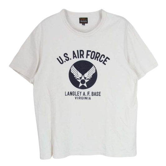 The REAL McCOY'S ザリアルマッコイズ MILITARY TEE U.S.AIR FORCE LANGLEY A.F.BASE VIRGINIA ミリタリー Tシャツ オフホワイト系 38【中古】