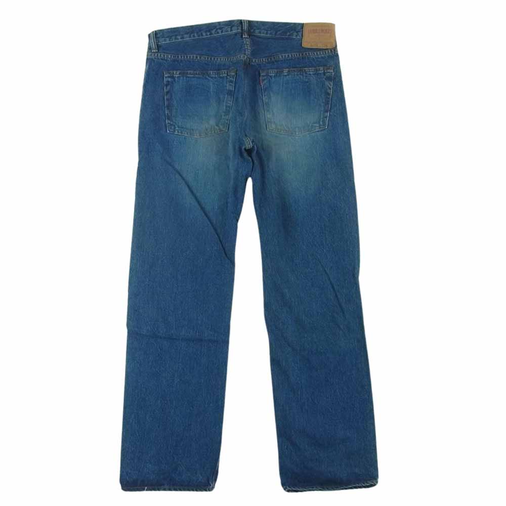 WAREHOUSE ウエアハウス Lot27002 DUBBLE WORKS ダブルワークス ワイド ストレート ジーンズ デニム パンツ インディゴブルー系 34【中古】
