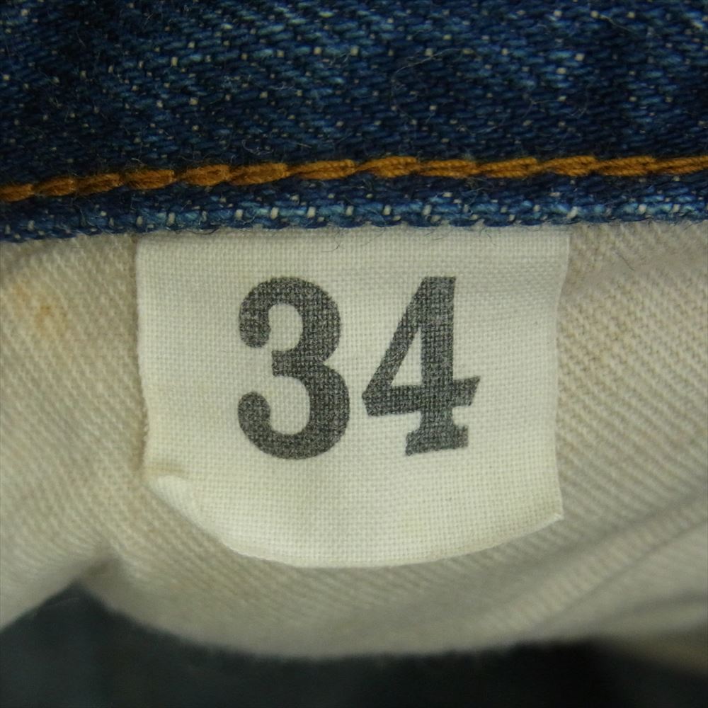 WAREHOUSE ウエアハウス Lot27002 DUBBLE WORKS ダブルワークス ワイド ストレート ジーンズ デニム パンツ インディゴブルー系 34【中古】