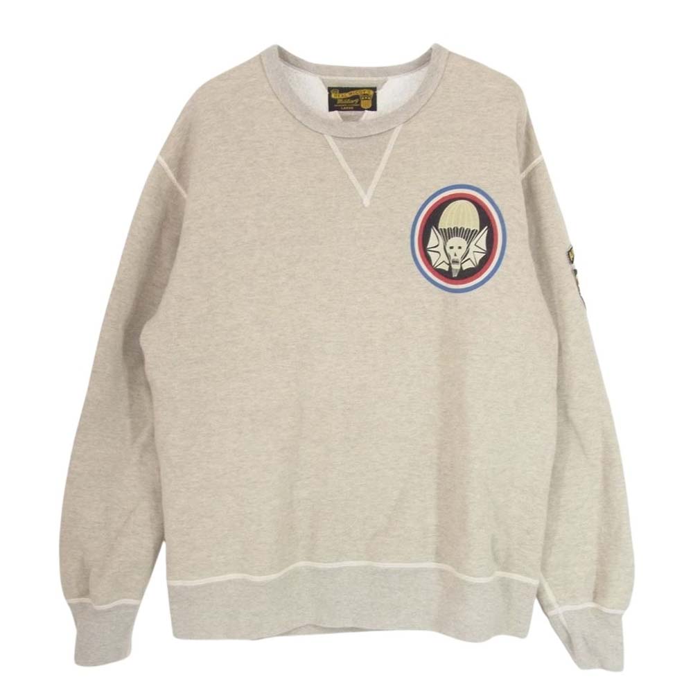 The REAL McCOY'S ザリアルマッコイズ MC17109 MILITARY SWEATSHIRT AIR BOURNE 両V ミリタリー スウェット グレー系 L【中古】