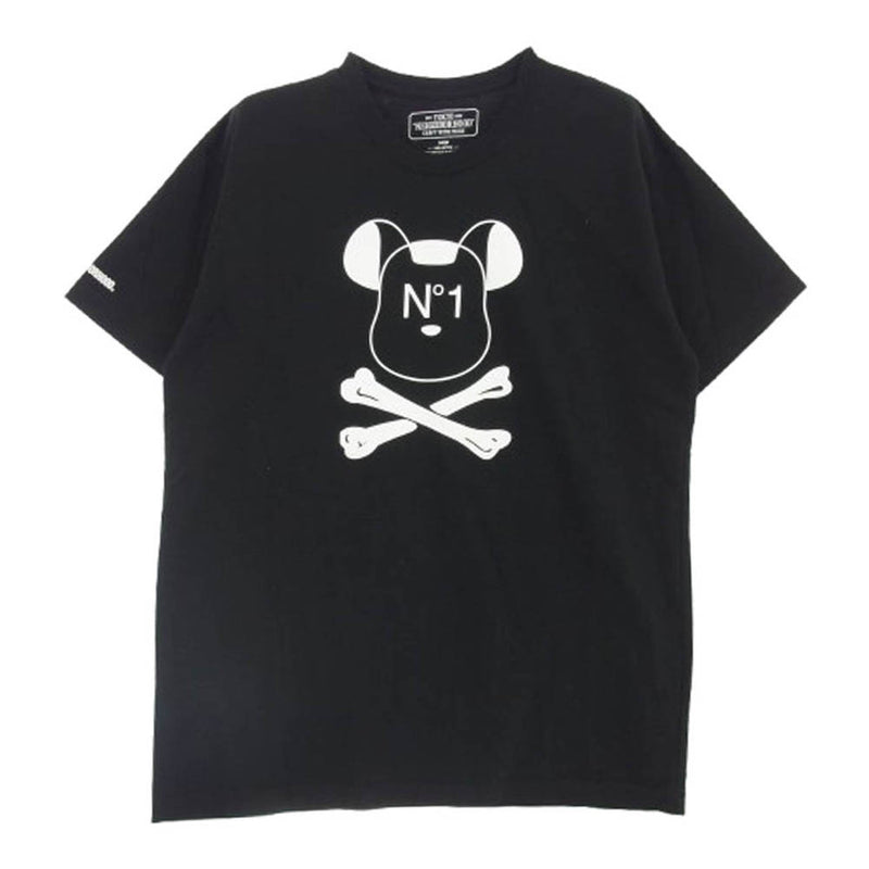 NEIGHBORHOOD ネイバーフッド × BE@RBRICK ベアブリック プリント Tシャツ 半袖カットソー ブラック系 L【中古】