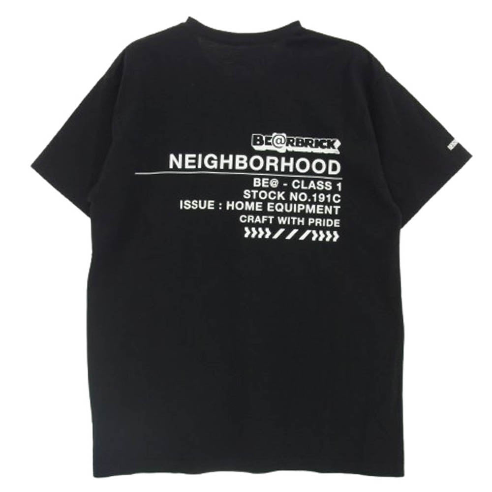 NEIGHBORHOOD ネイバーフッド × BE@RBRICK ベアブリック プリント Tシャツ 半袖カットソー ブラック系 L【中古】