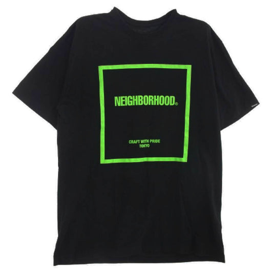 NEIGHBORHOOD ネイバーフッド 21SS 211PCNH-ST02S CI-1 C-TEE.SS フロント プリント Tシャツ 半袖カットソー ブラック系 XL【中古】