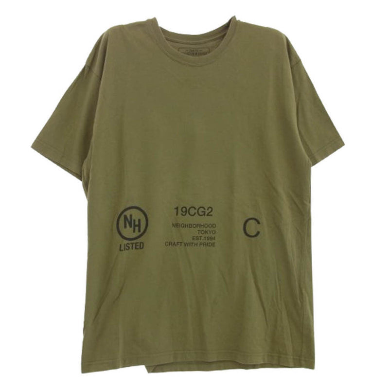 NEIGHBORHOOD ネイバーフッド バックロゴプリント Tシャツ 半袖カットソー カーキ系 XL【中古】