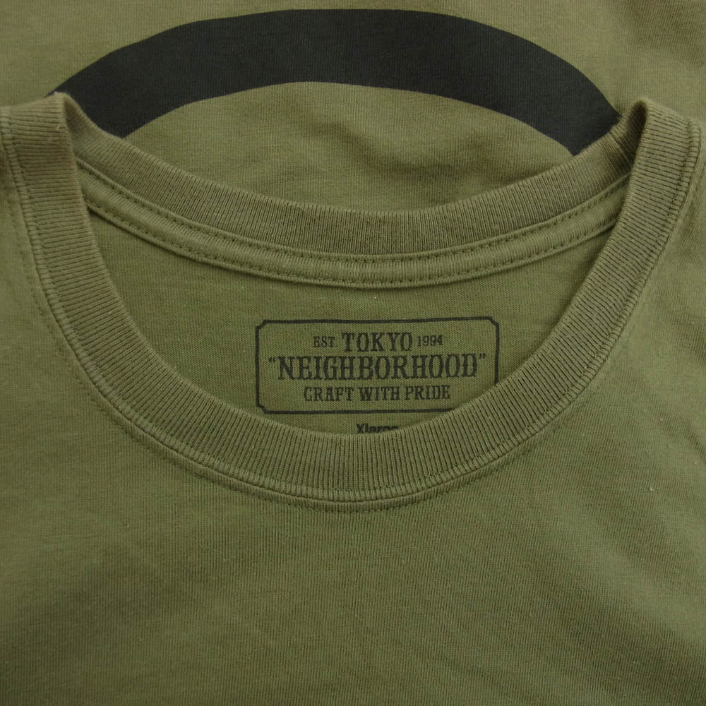 NEIGHBORHOOD ネイバーフッド バックロゴプリント Tシャツ 半袖カットソー カーキ系 XL【中古】