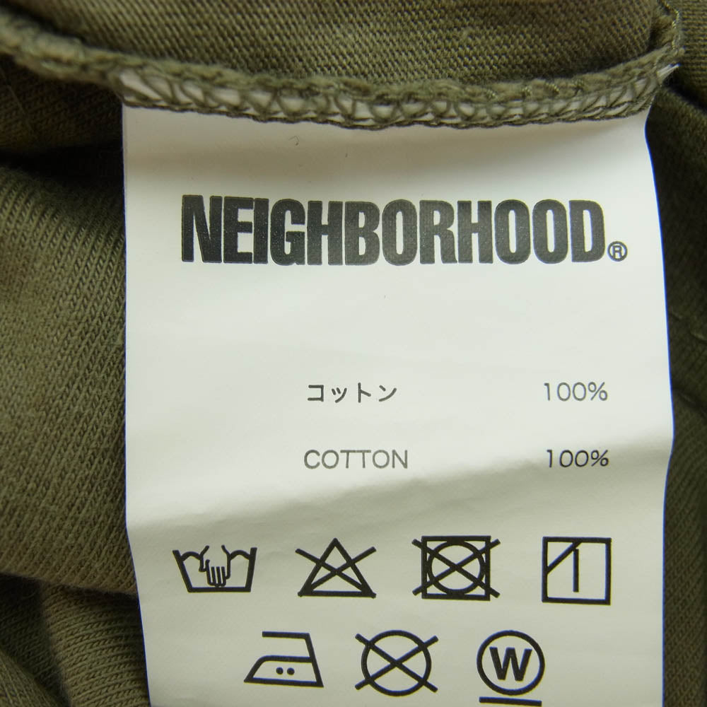 NEIGHBORHOOD ネイバーフッド バックロゴプリント Tシャツ 半袖カットソー カーキ系 XL【中古】