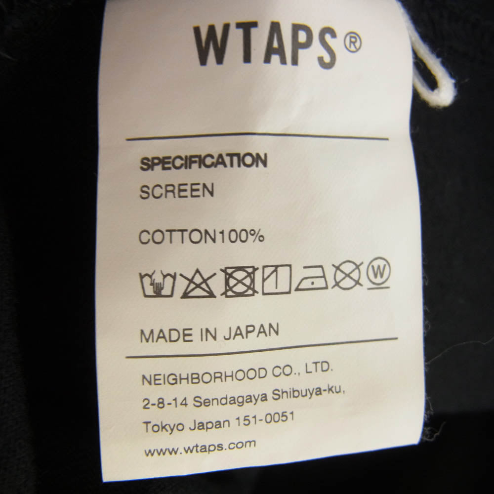 WTAPS ダブルタップス 21SS 211PCDT-ST03S FABRICATOIN TEE プリント Tシャツ 半袖カットソー ブラック系 04【中古】