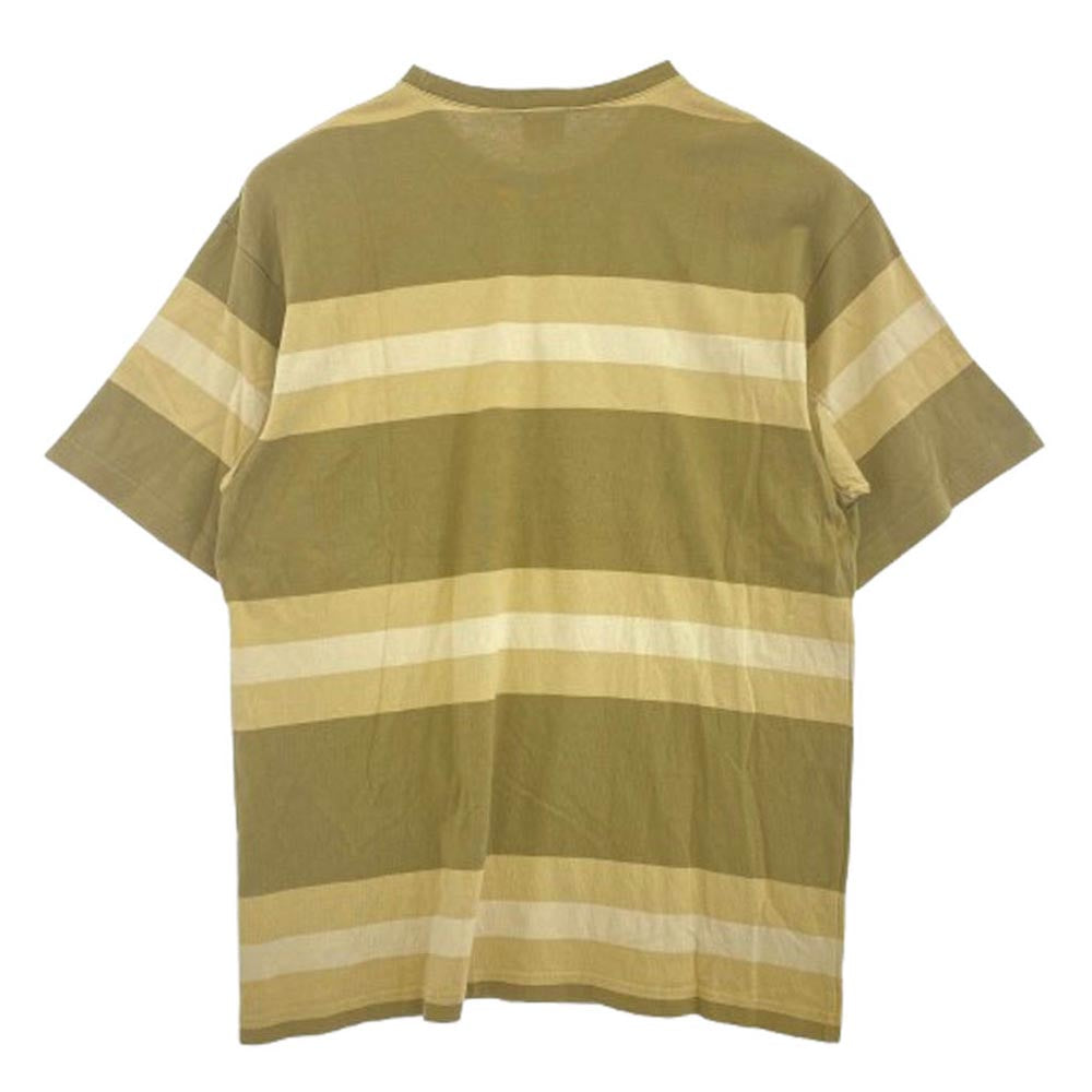 WTAPS ダブルタップス 20SS VATOS TEE ボーダー Tシャツ 半袖カットソー カーキ系 ベージュ系 4【中古】