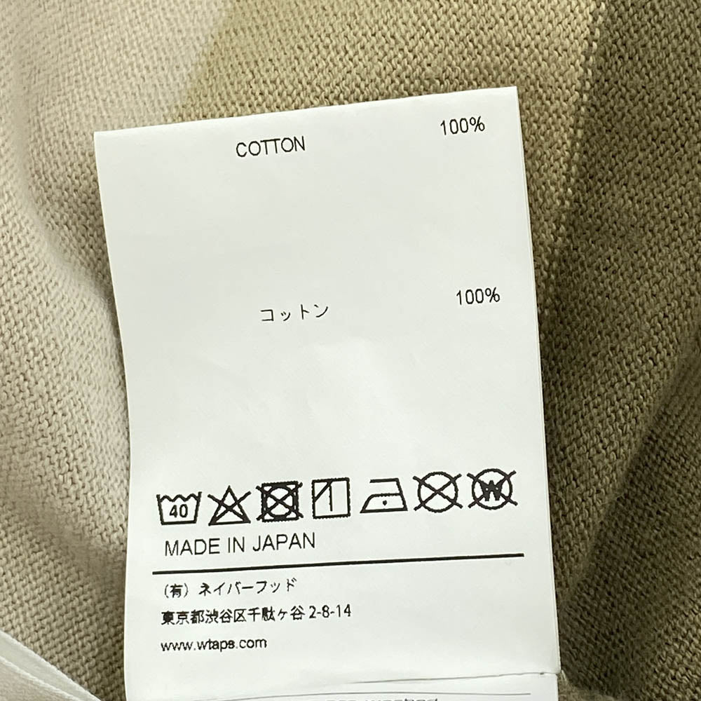 WTAPS ダブルタップス 20SS VATOS TEE ボーダー Tシャツ 半袖カットソー カーキ系 ベージュ系 4【中古】