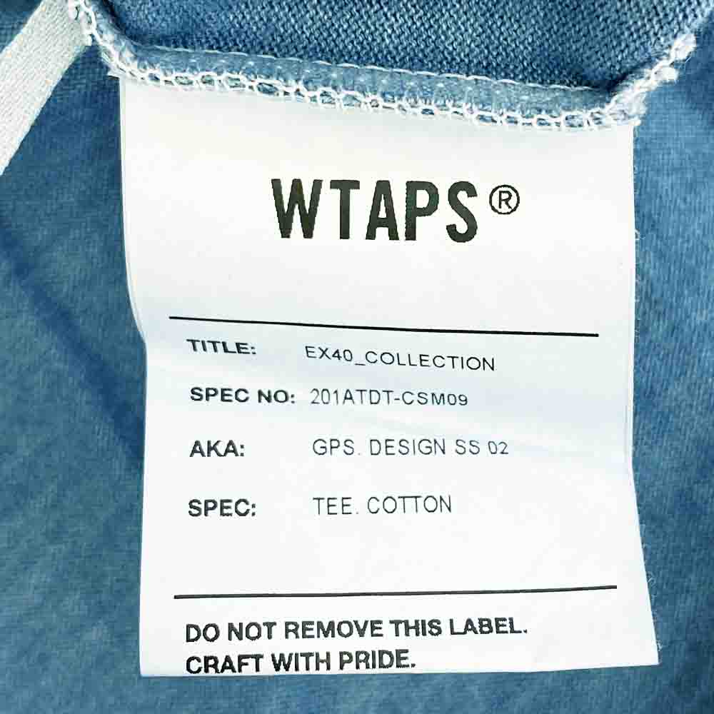 WTAPS ダブルタップス 20SS 201ATDT-CSM09 GPS DESIGN SS TEE クルーネック Tシャツ 半袖カットソー ライトブルー系 04【中古】