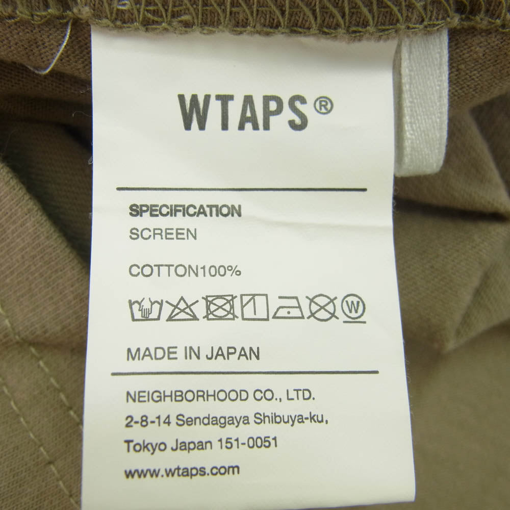 WTAPS ダブルタップス 20SS 201PCDT-ST04S FADED TEE バックプリント Tシャツ 半袖カットソー ベージュ系 05【中古】