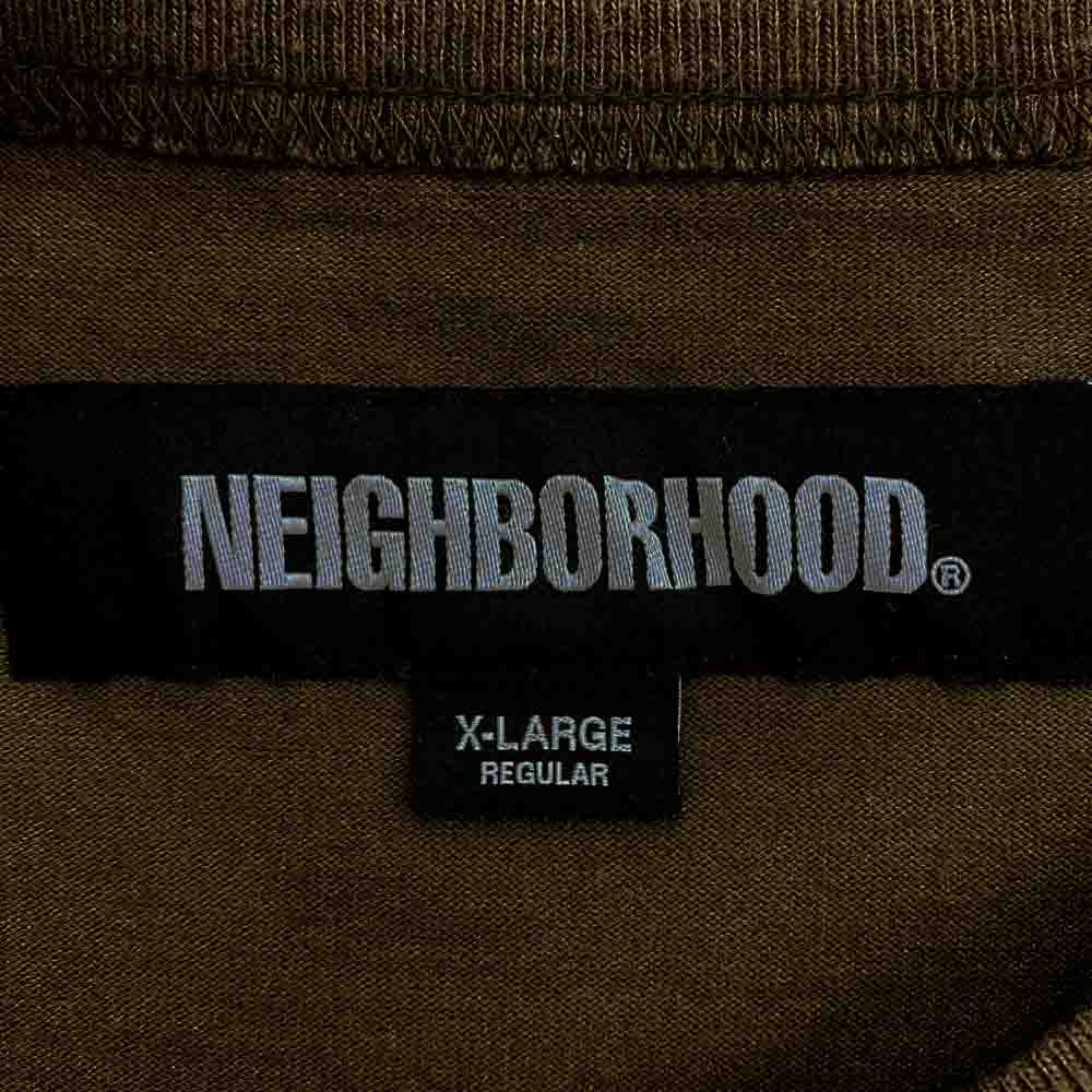 NEIGHBORHOOD ネイバーフッド 23SS 231FPNH-CSM03 CLASSIC-P CREWNECK LS ポケット ロングスリーブ Tシャツ 長袖カットソー ブラウン系 XL【中古】
