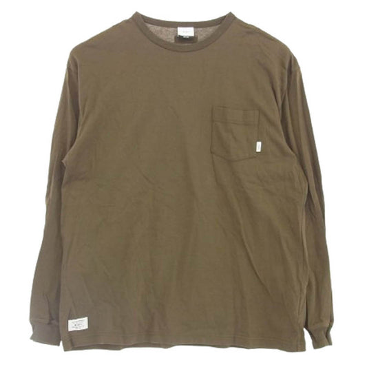 WTAPS ダブルタップス 20AW 202ATDT-CSM08 BLANK LS TEE ポケット ロングスリーブ Tシャツ 長袖カットソー カーキ系 4【中古】