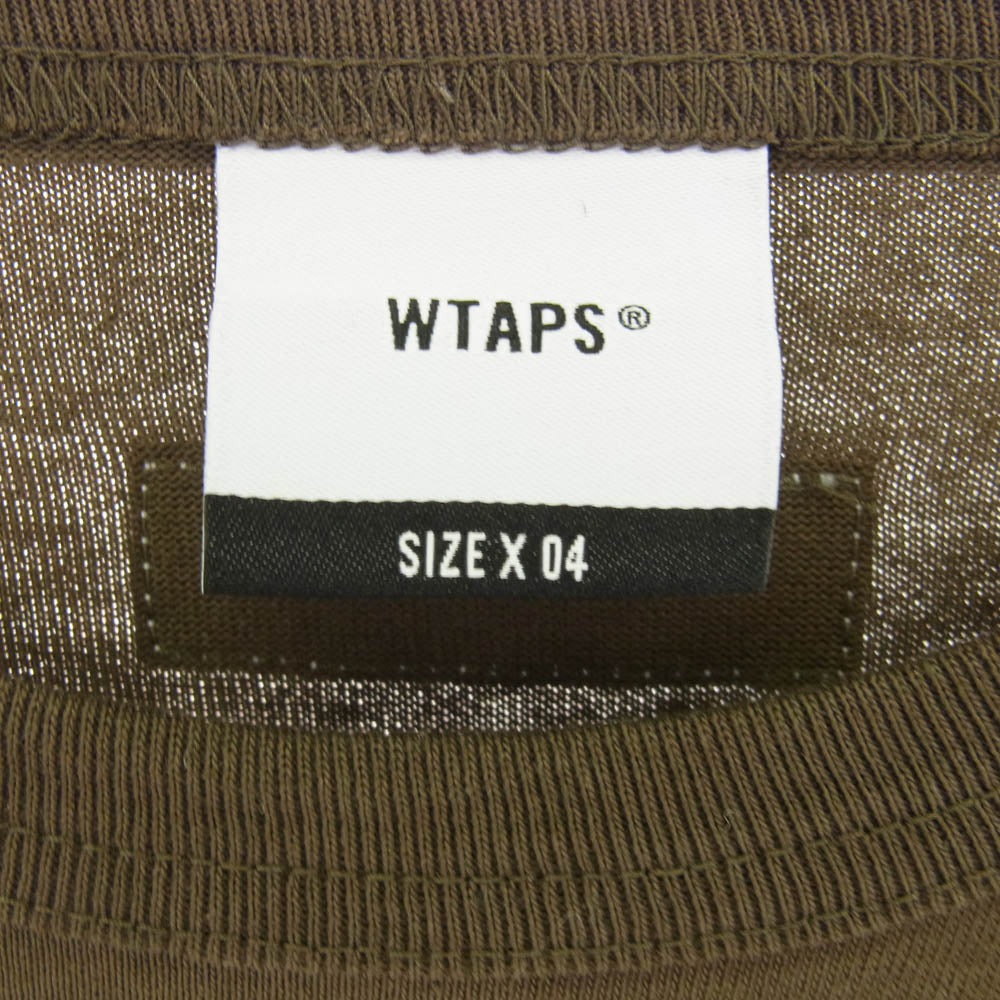 WTAPS ダブルタップス 20AW 202ATDT-CSM08 BLANK LS TEE ポケット ロングスリーブ Tシャツ 長袖カットソー カーキ系 4【中古】