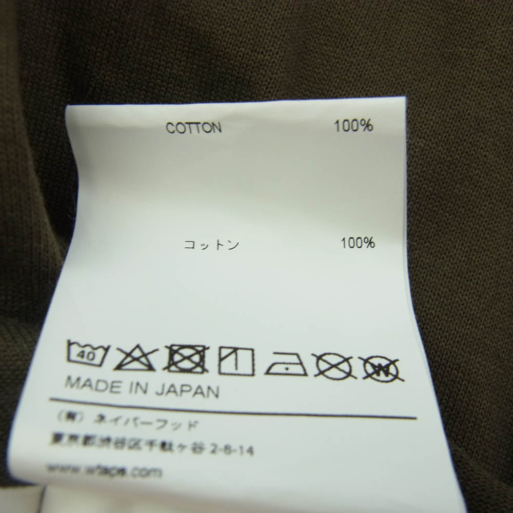 WTAPS ダブルタップス 20AW 202ATDT-CSM08 BLANK LS TEE ポケット ロングスリーブ Tシャツ 長袖カットソー カーキ系 4【中古】